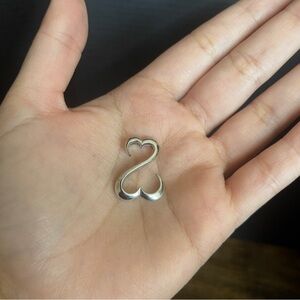Sterling silver heart infinity pendant 1 inch
